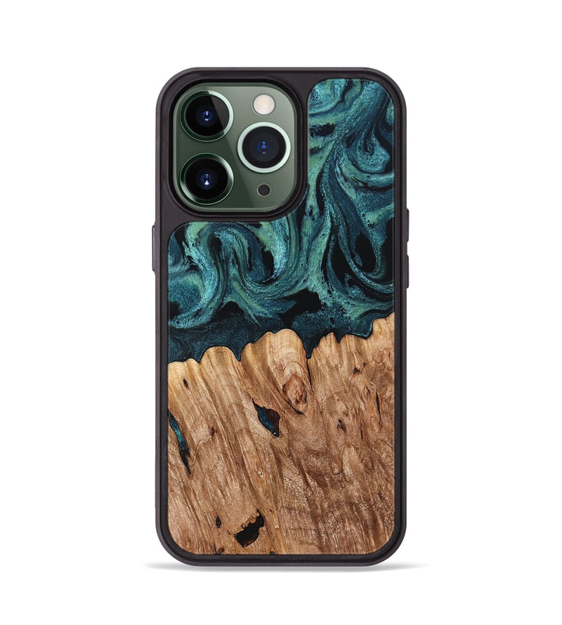 iPhone 13 Pro Wood Phone Case - Chace (Green, 827532)