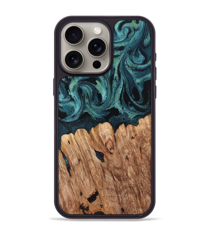 iPhone 15 Pro Max Wood Phone Case - Chace (Green, 827532)