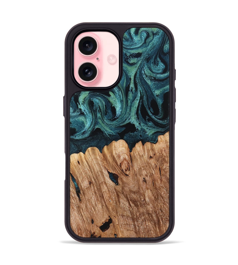 iPhone 16 Wood Phone Case - Chace (Green, 827532)