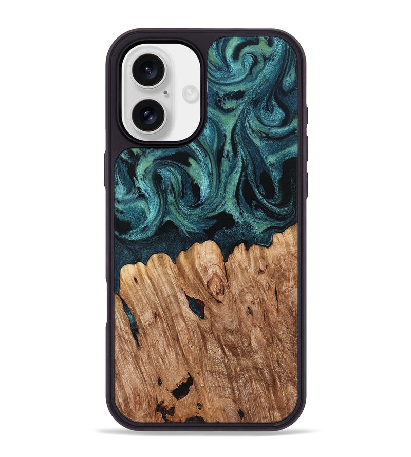 iPhone 16 Plus Wood Phone Case - Chace (Green, 827532)