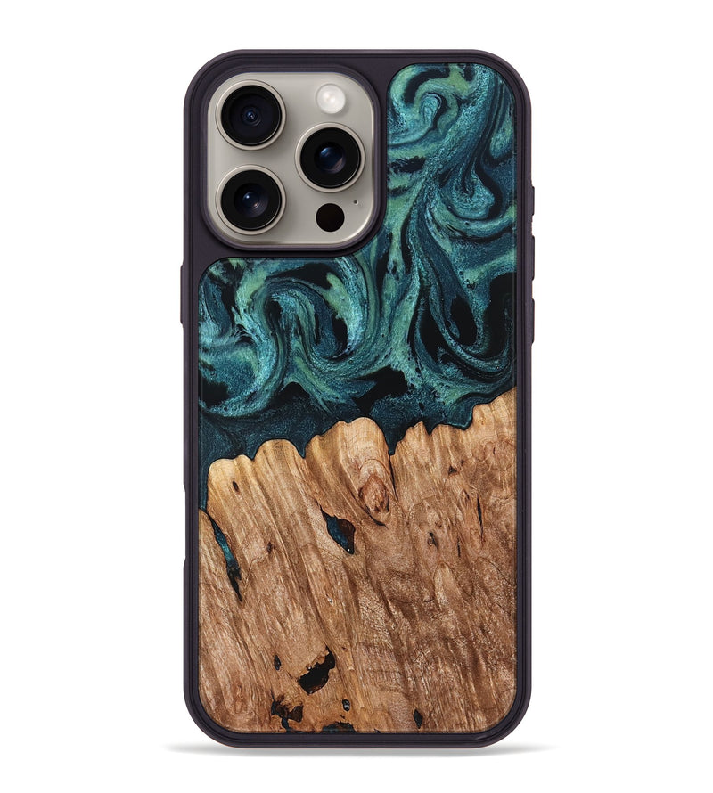 iPhone 16 Pro Max Wood Phone Case - Chace (Green, 827532)