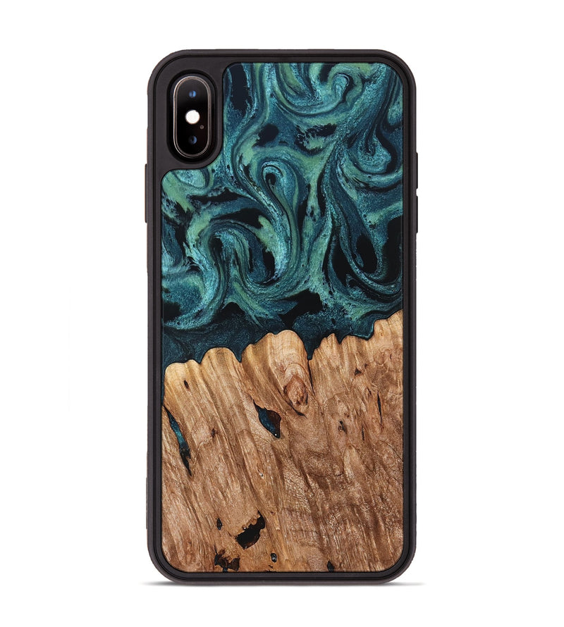 iPhone Xs Max Wood Phone Case - Chace (Green, 827532)