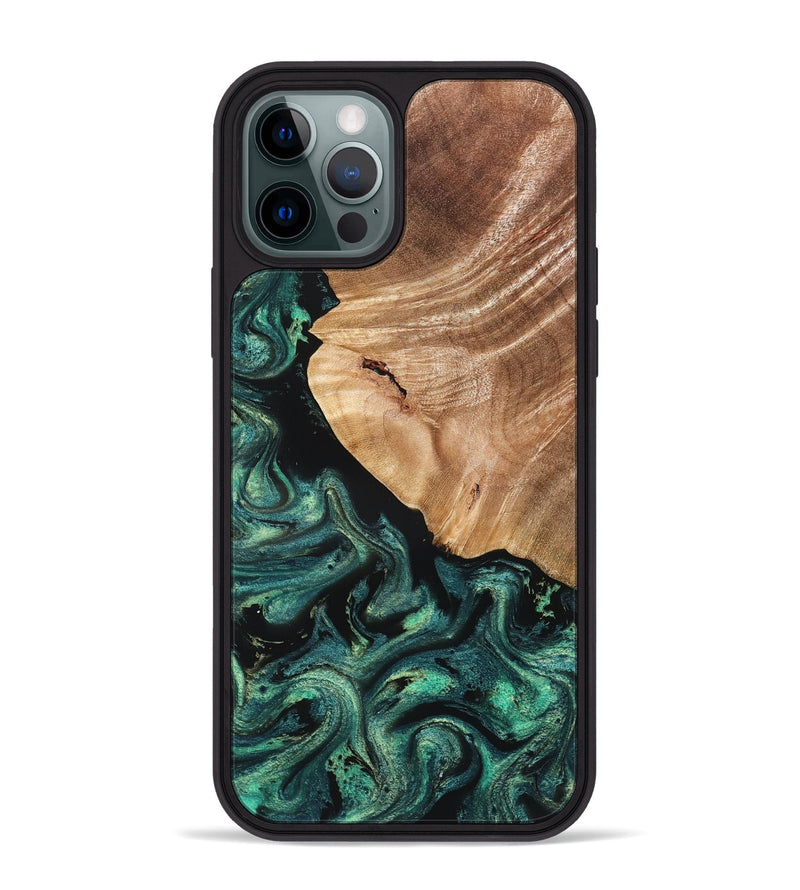 iPhone 12 Pro Max Wood Phone Case - Jeffry (Green, 827533)