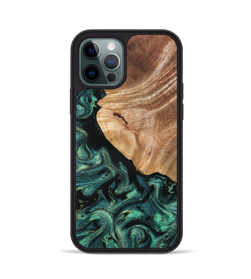 iPhone 12 Pro Wood Phone Case - Jeffry (Green, 827533)