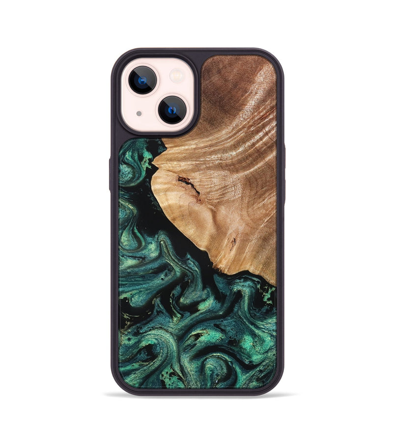 iPhone 14 Wood Phone Case - Jeffry (Green, 827533)