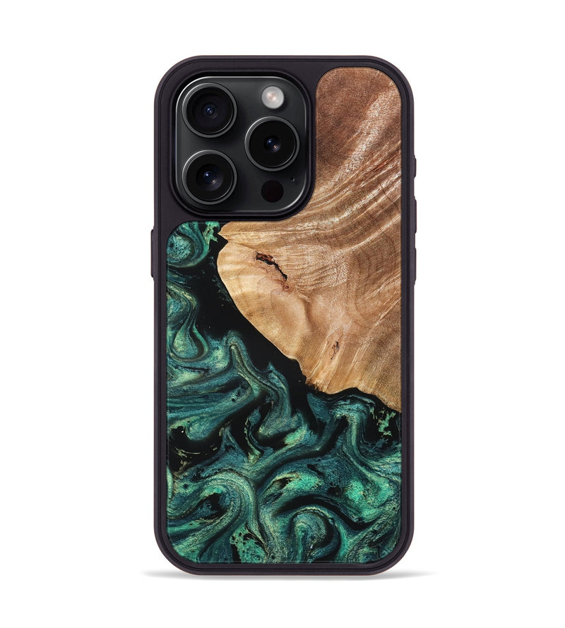 iPhone 15 Pro Wood Phone Case - Jeffry (Green, 827533)