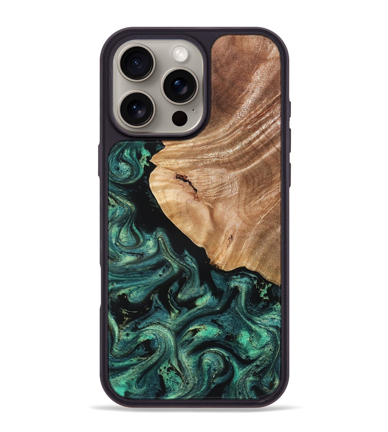iPhone 16 Pro Max Wood Phone Case - Jeffry (Green, 827533)