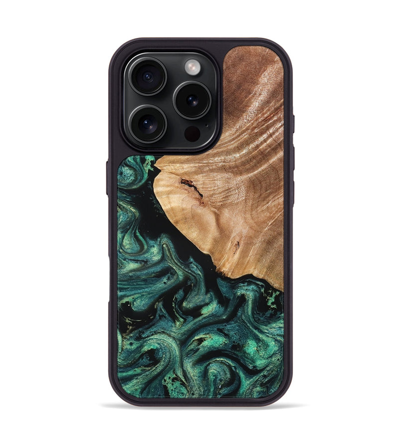 iPhone 16 Pro Wood Phone Case - Jeffry (Green, 827533)