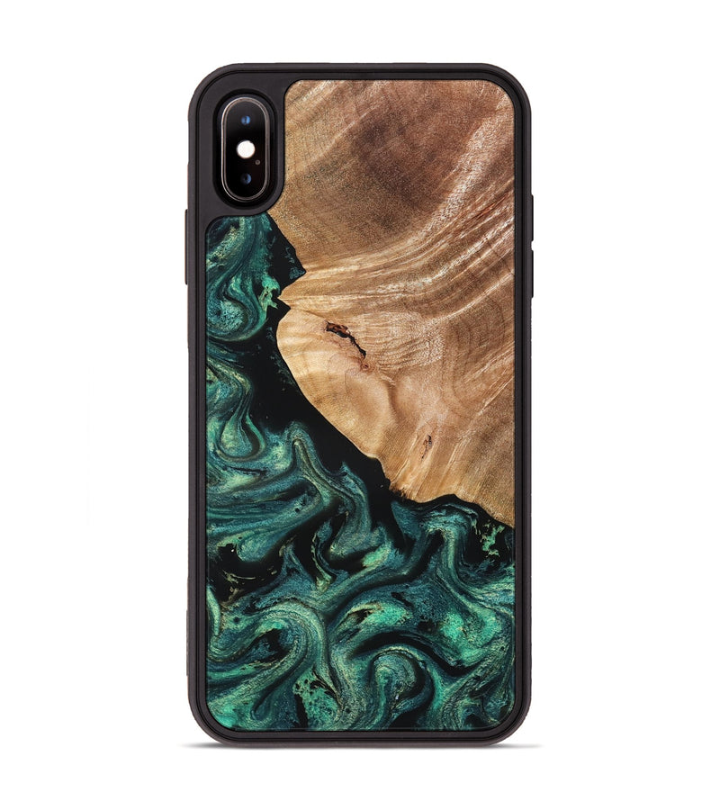 iPhone Xs Max Wood Phone Case - Jeffry (Green, 827533)