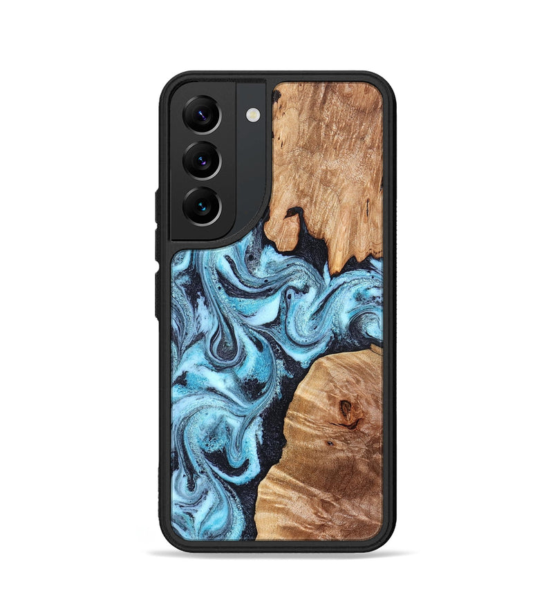 Galaxy S22 Wood Phone Case - Dillan (Blue, 827535)