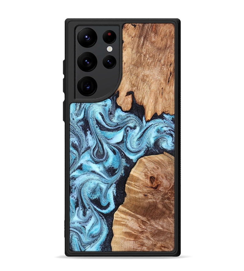 Galaxy S22 Ultra Wood Phone Case - Dillan (Blue, 827535)