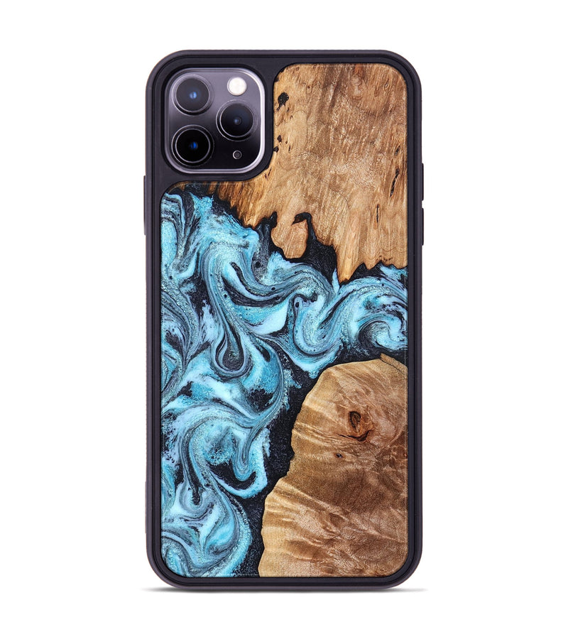 iPhone 11 Pro Max Wood Phone Case - Dillan (Blue, 827535)