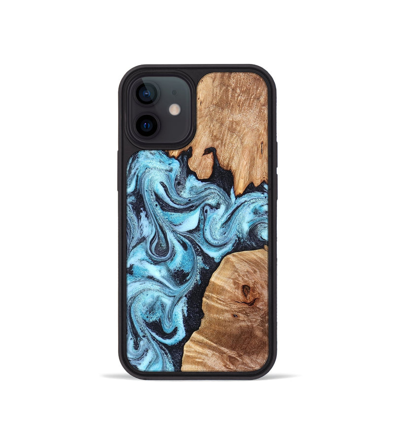iPhone 12 mini Wood Phone Case - Dillan (Blue, 827535)