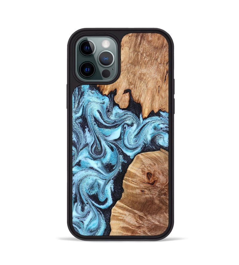 iPhone 12 Pro Wood Phone Case - Dillan (Blue, 827535)