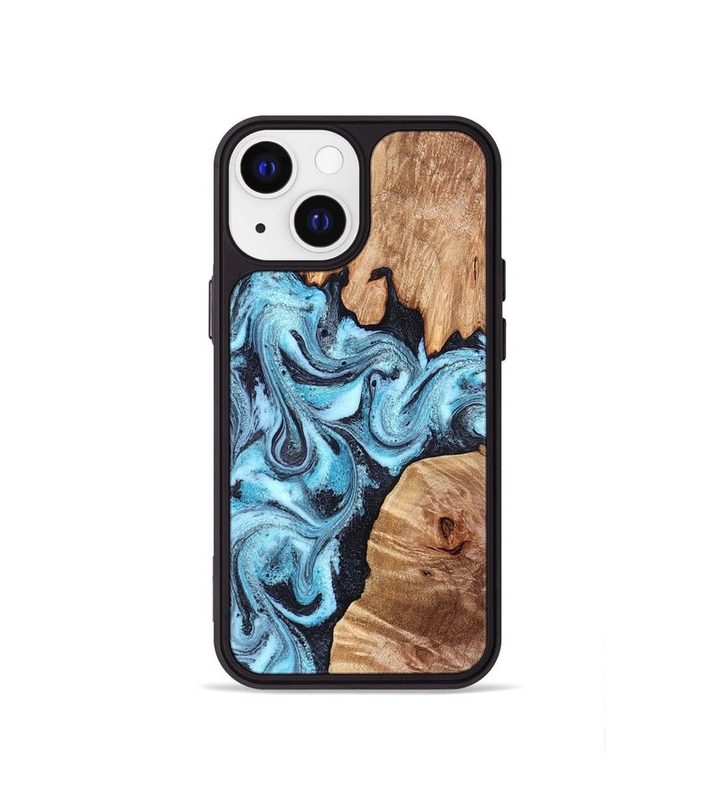 iPhone 13 mini Wood Phone Case - Dillan (Blue, 827535)