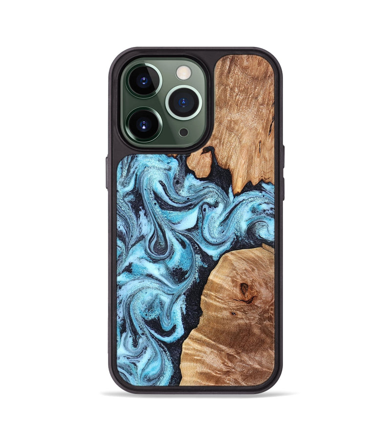 iPhone 13 Pro Wood Phone Case - Dillan (Blue, 827535)