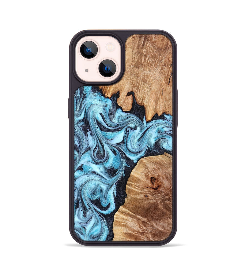 iPhone 14 Wood Phone Case - Dillan (Blue, 827535)