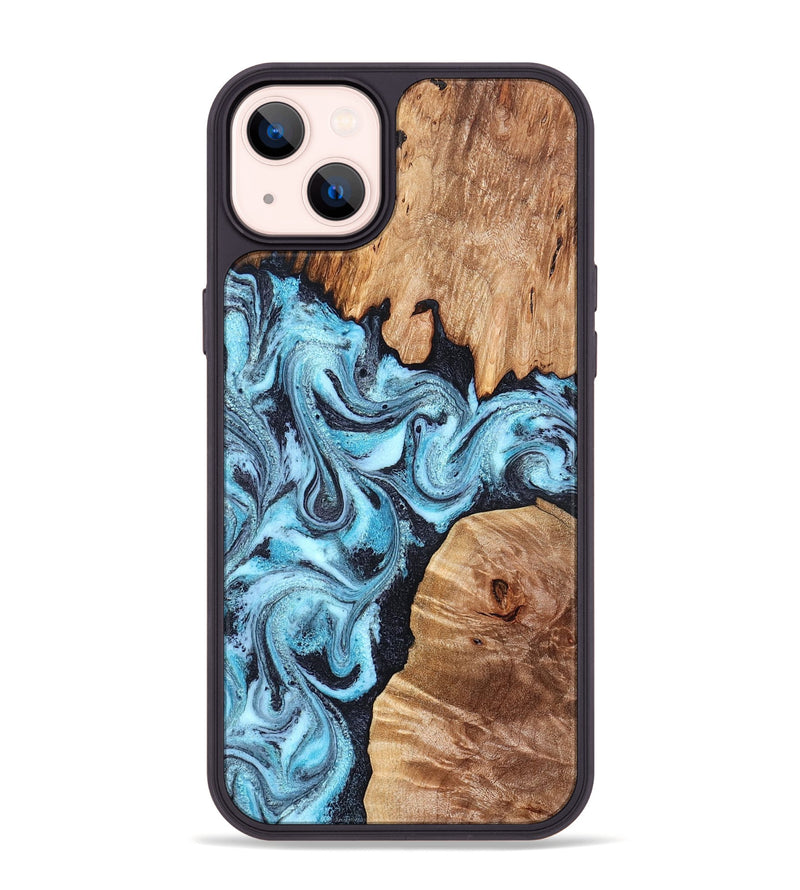 iPhone 14 Plus Wood Phone Case - Dillan (Blue, 827535)