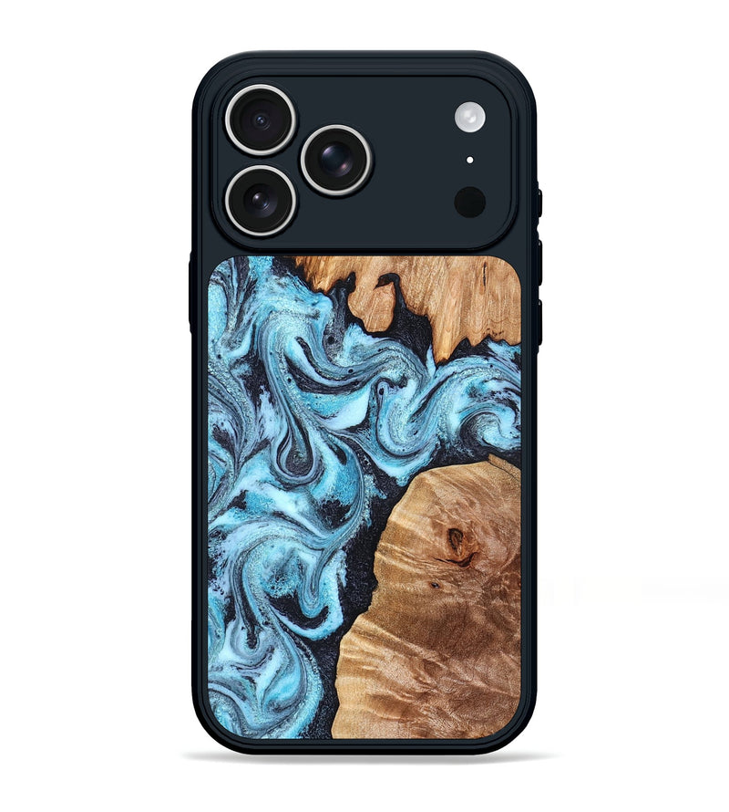 iPhone 17 Pro Max Wood Phone Case - Dillan (Blue, 827535)