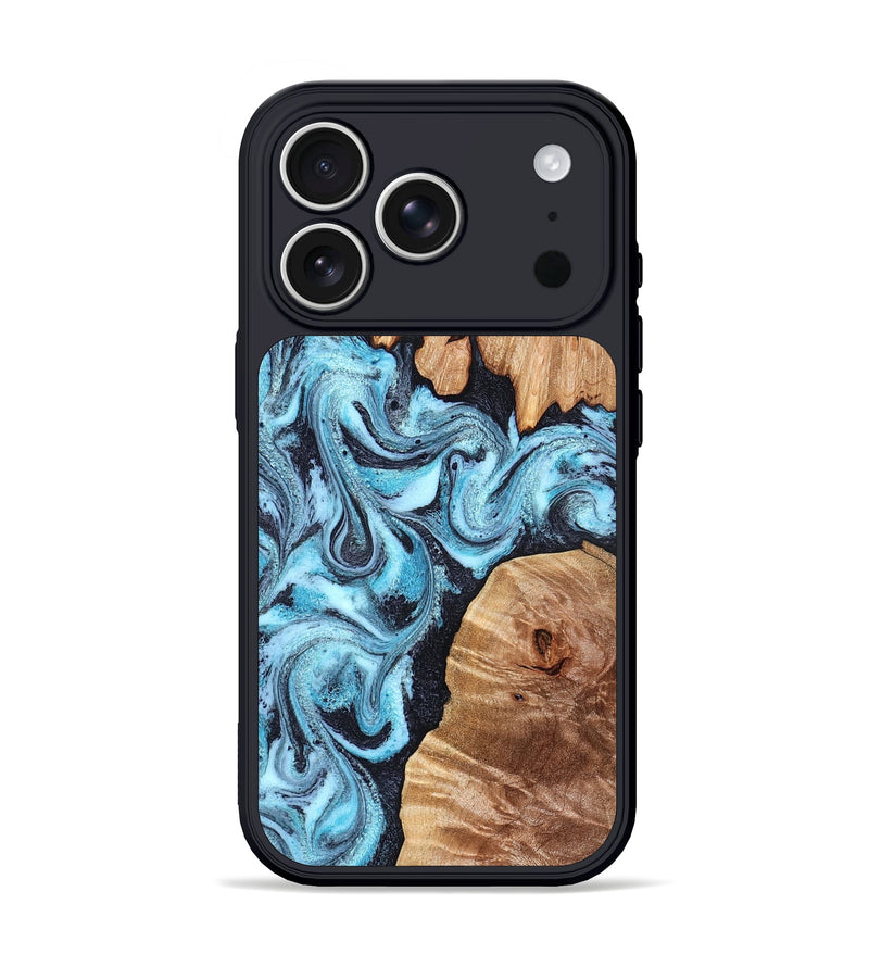iPhone 17 Pro Wood Phone Case - Dillan (Blue, 827535)