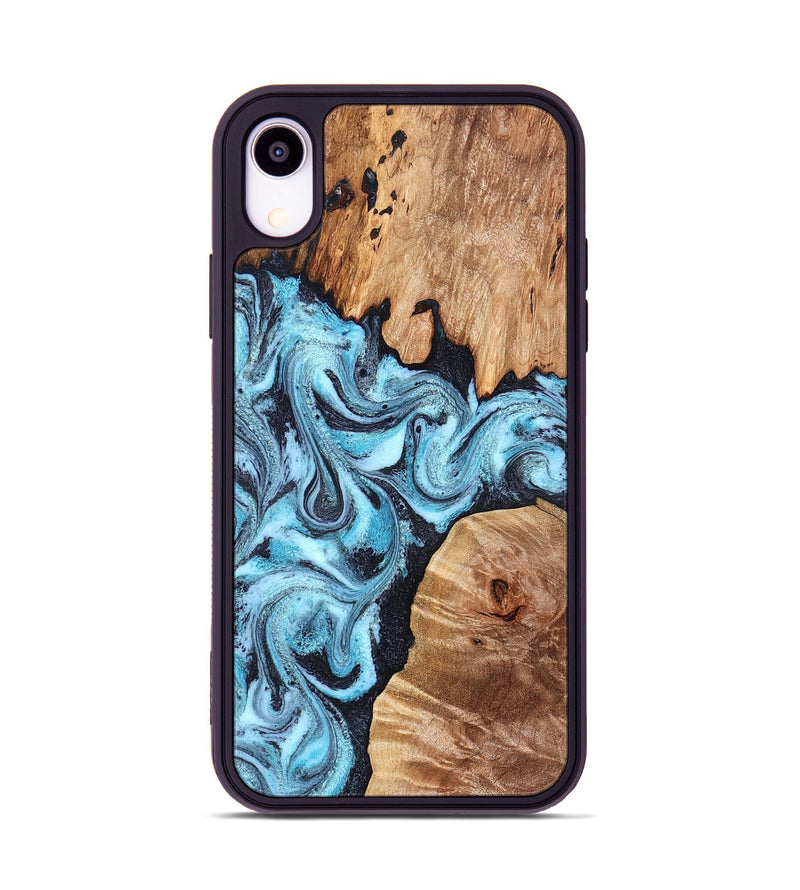 iPhone Xr Wood Phone Case - Dillan (Blue, 827535)