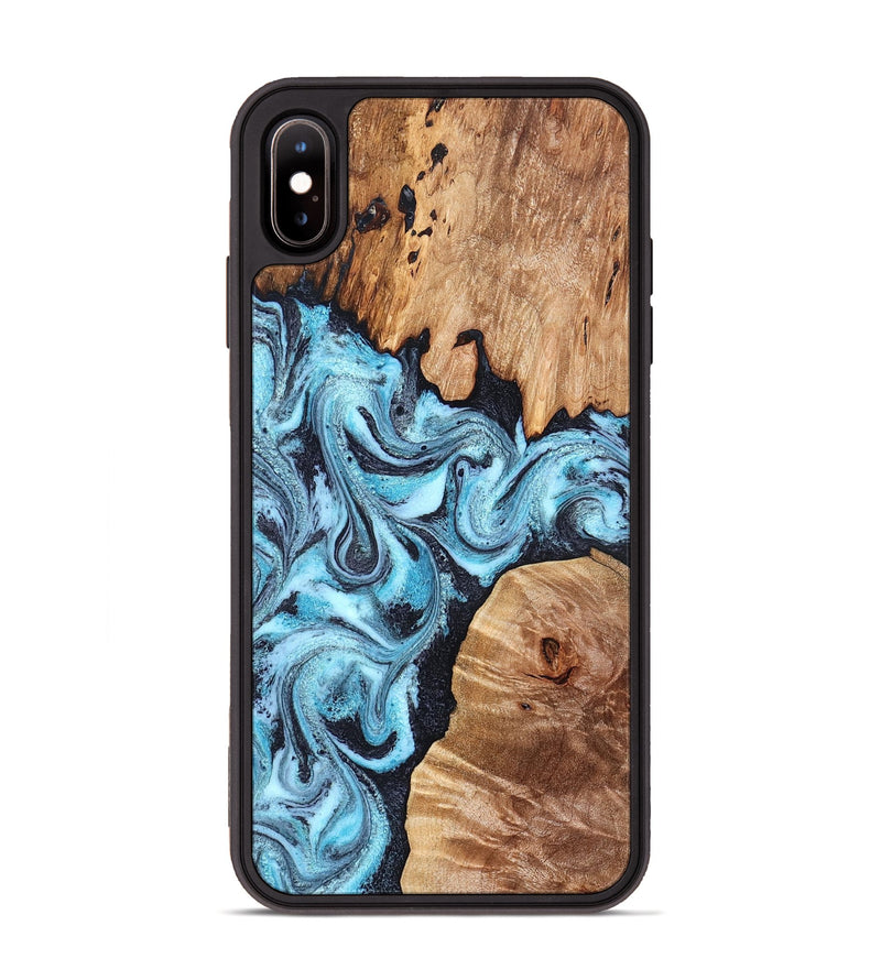 iPhone Xs Max Wood Phone Case - Dillan (Blue, 827535)