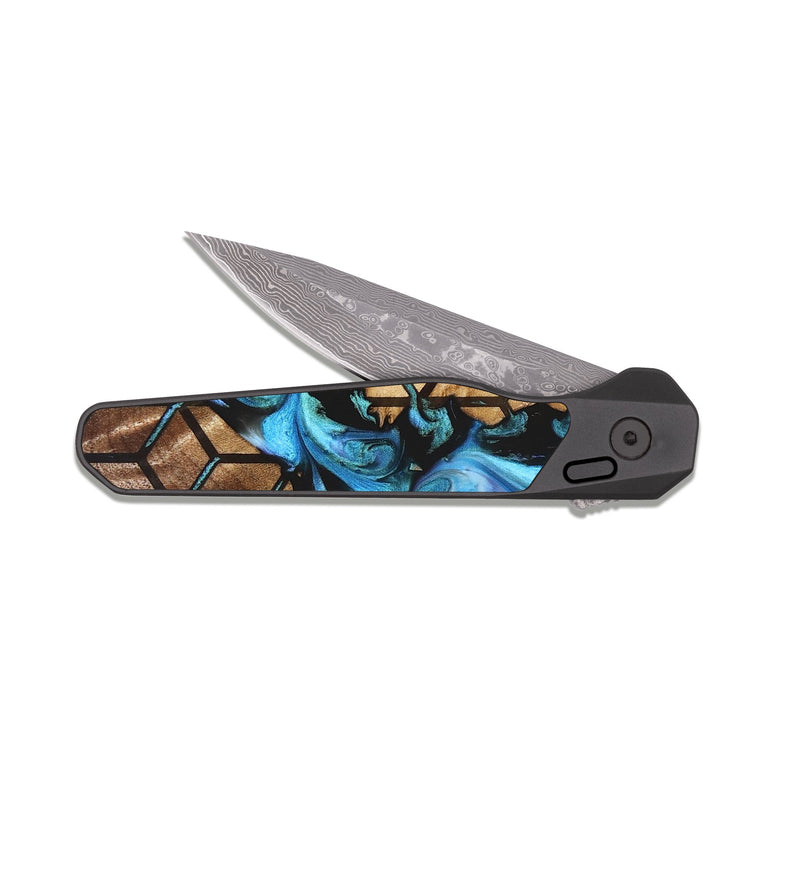 EDC Dark Damascus Wood Pocket Knife - Milo (Pattern, 827538)