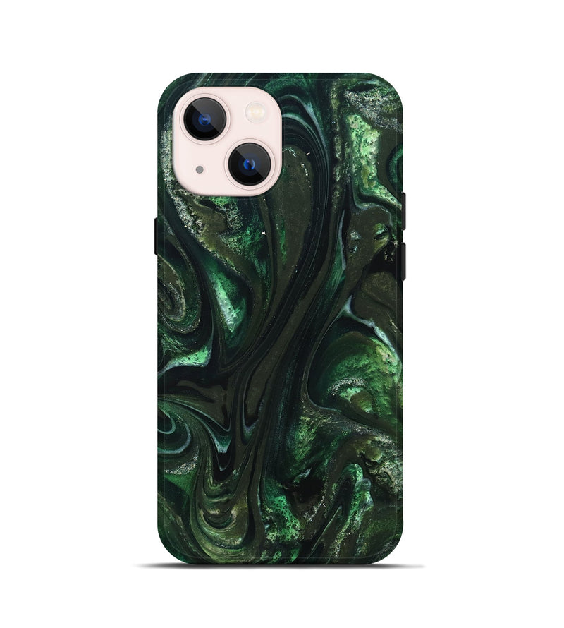 iPhone 13 mini ResinArt Live Edge Phone Case - Alivia (Green, 827541)