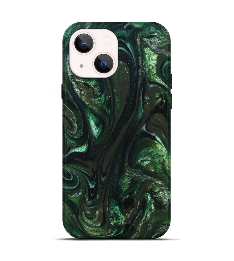 iPhone 14 ResinArt Live Edge Phone Case - Alivia (Green, 827541)