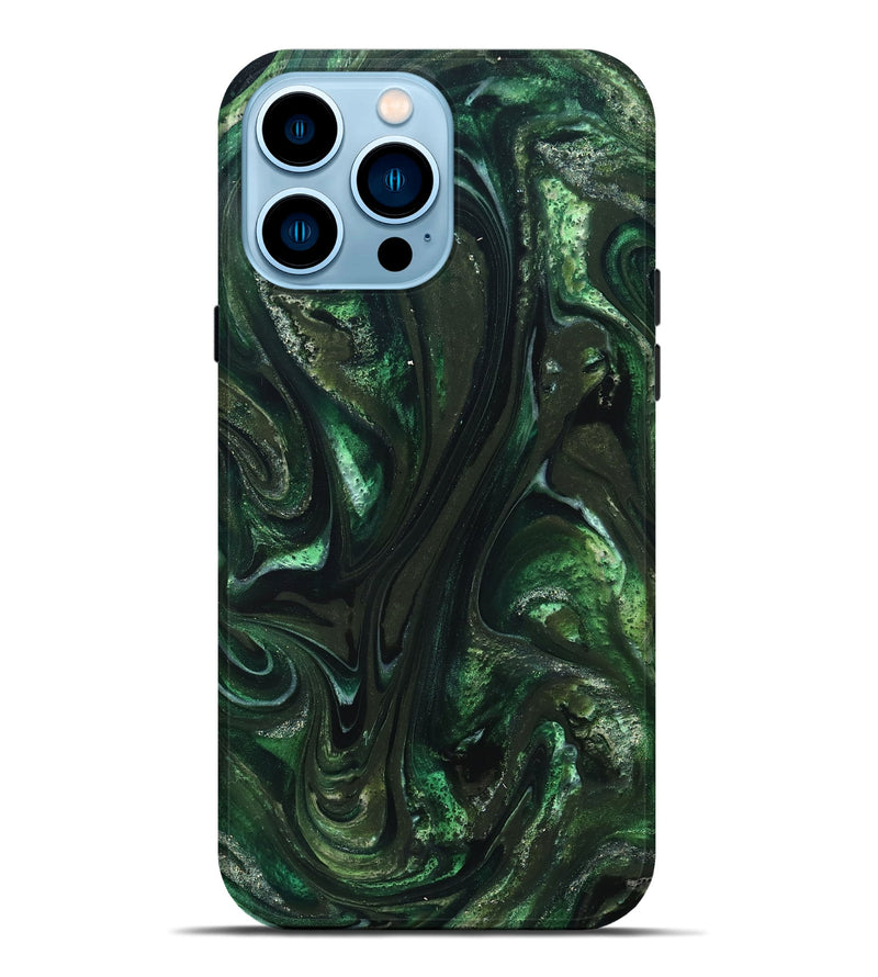 iPhone 14 Pro Max ResinArt Live Edge Phone Case - Alivia (Green, 827541)