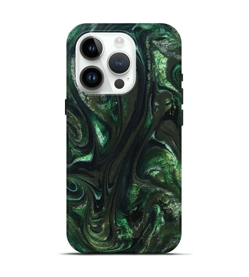 iPhone 15 Pro ResinArt Live Edge Phone Case - Alivia (Green, 827541)