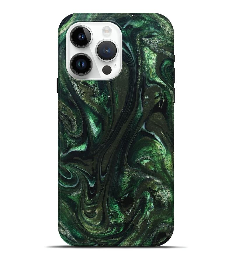 iPhone 15 Pro Max ResinArt Live Edge Phone Case - Alivia (Green, 827541)