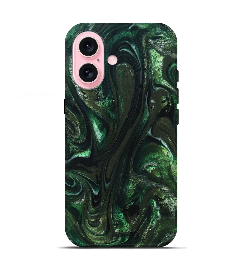 iPhone 17 ResinArt Live Edge Phone Case - Alivia (Green, 827541)