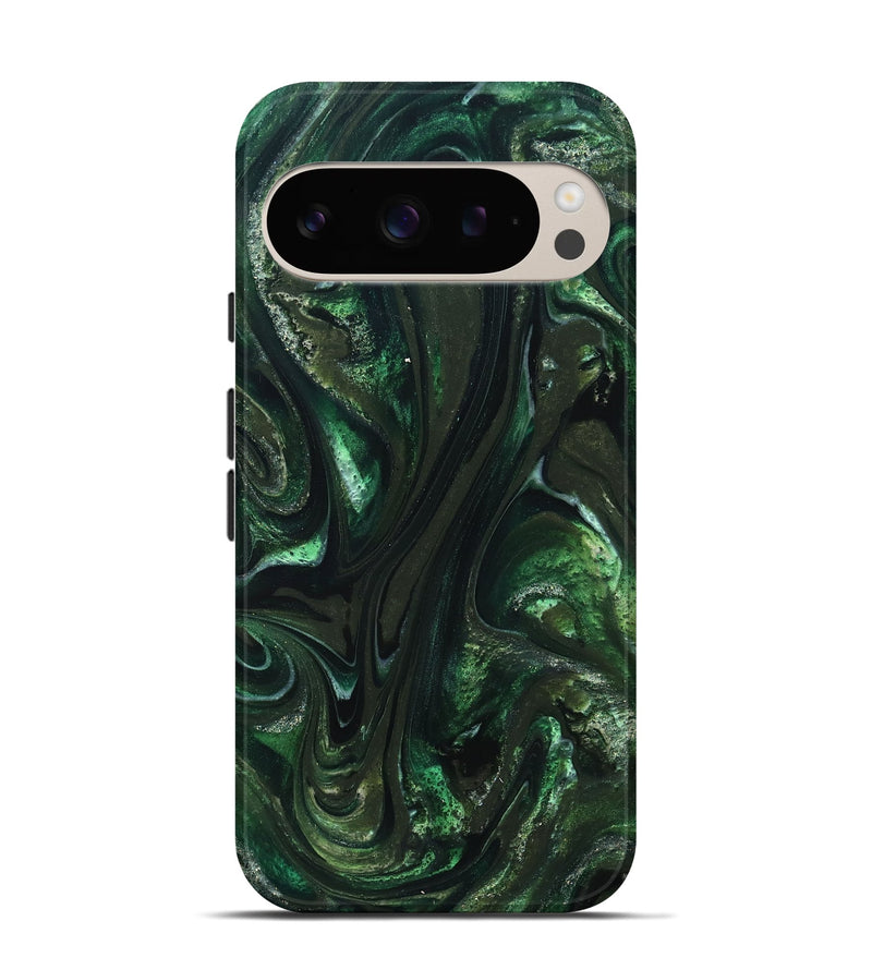 Pixel 9 ResinArt Live Edge Phone Case - Alivia (Green, 827541)