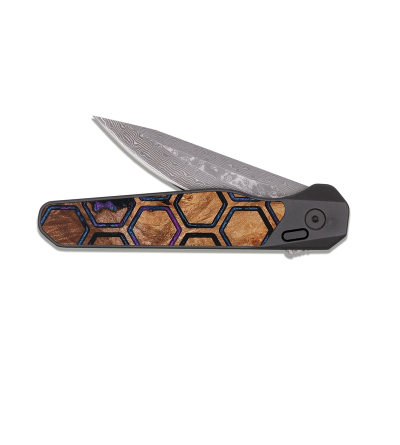 EDC Dark Damascus Wood Pocket Knife - Leone (Pattern, 827545)