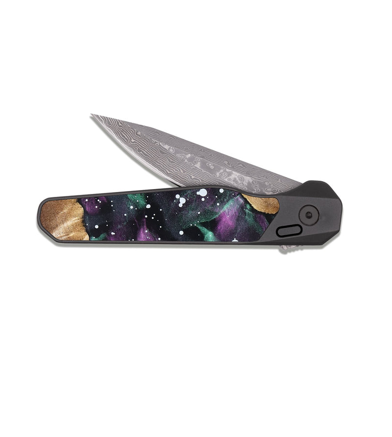 EDC Dark Damascus Wood Pocket Knife - Jadyn (Cosmos, 827566)