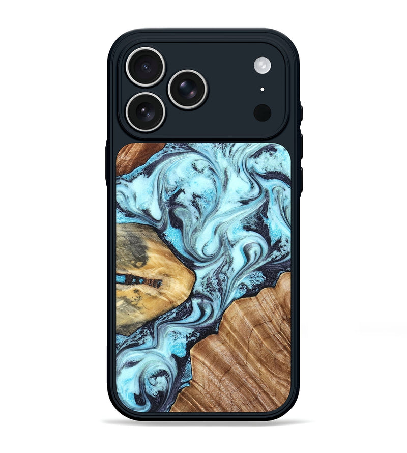 iPhone 17 Pro Max Wood Phone Case - Earline (Blue, 827567)