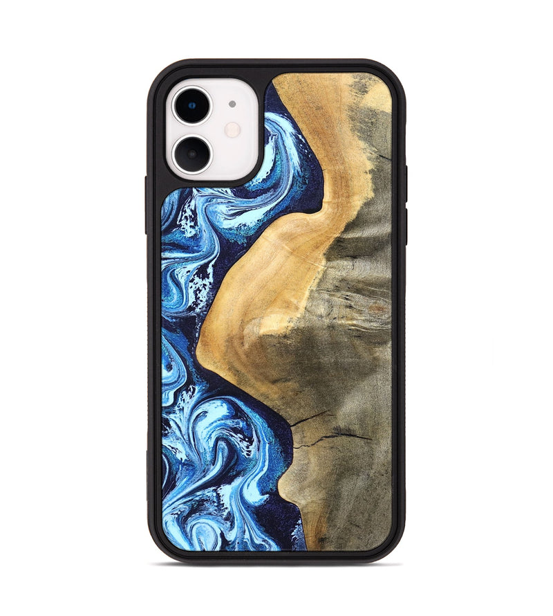 iPhone 11 Wood Phone Case - Zakary (Blue, 827568)