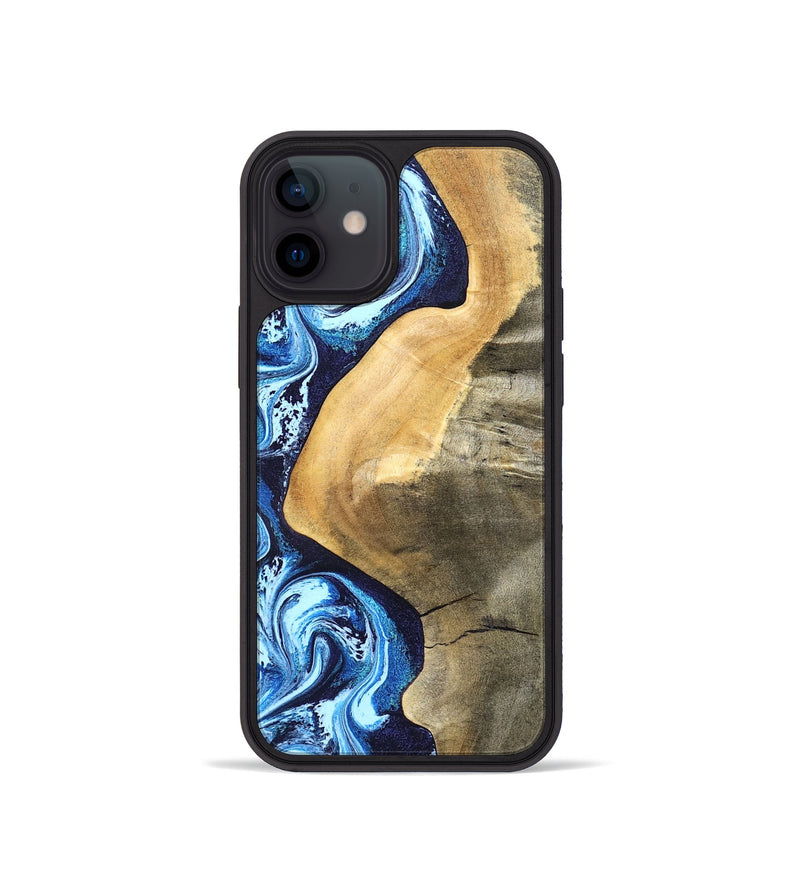 iPhone 12 mini Wood Phone Case - Zakary (Blue, 827568)