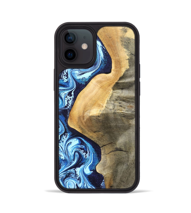 iPhone 12 Wood Phone Case - Zakary (Blue, 827568)