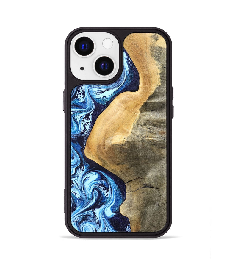 iPhone 13 Wood Phone Case - Zakary (Blue, 827568)