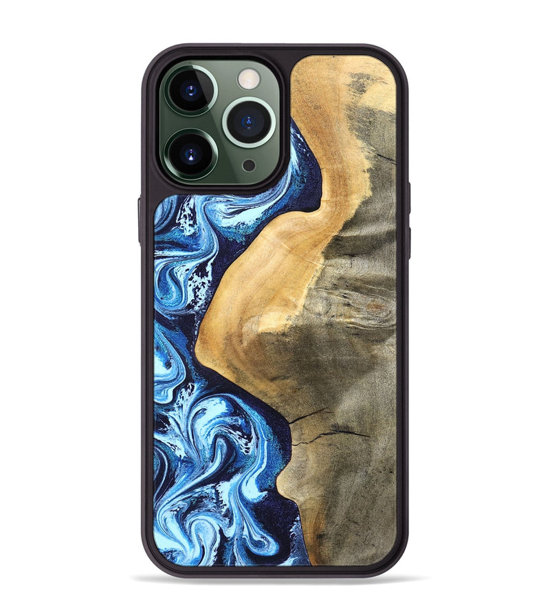 iPhone 13 Pro Max Wood Phone Case - Zakary (Blue, 827568)