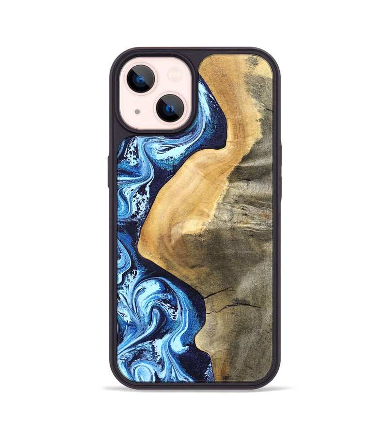 iPhone 14 Wood Phone Case - Zakary (Blue, 827568)