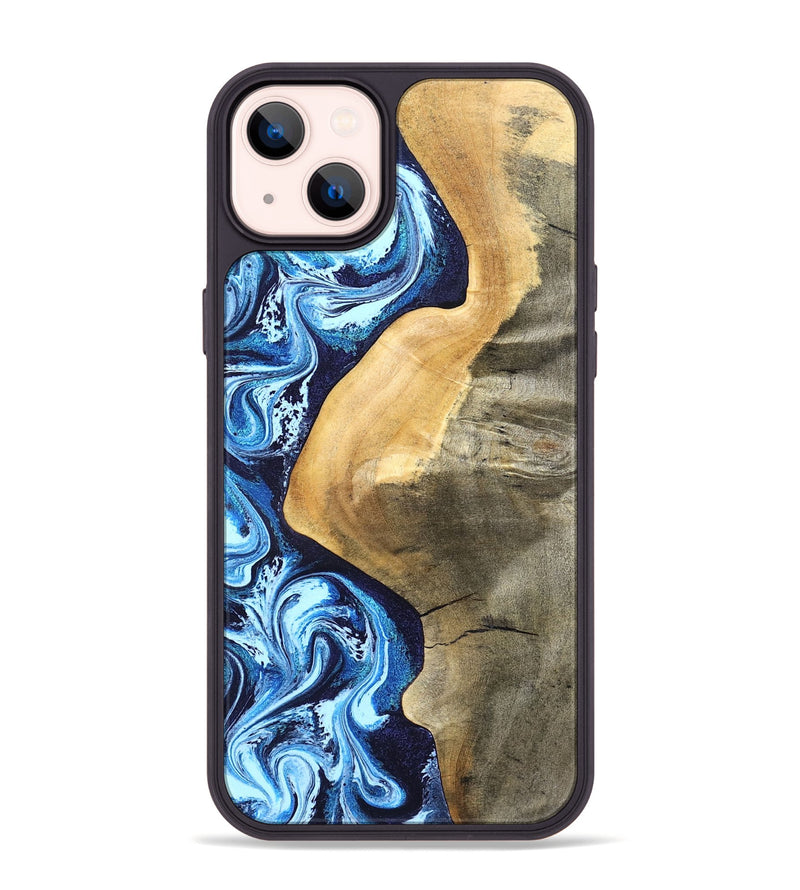 iPhone 14 Plus Wood Phone Case - Zakary (Blue, 827568)