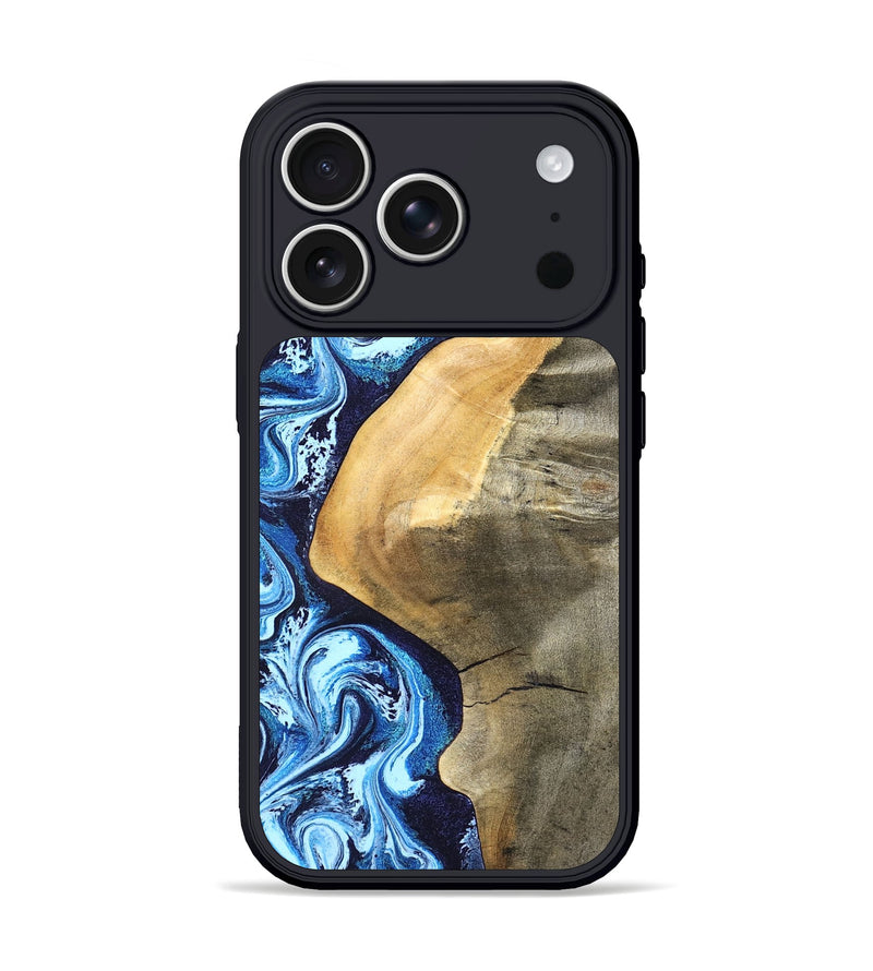 iPhone 17 Pro Wood Phone Case - Zakary (Blue, 827568)