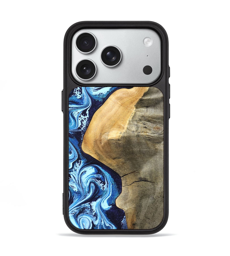 iPhone 18 Pro Wood Phone Case - Zakary (Blue, 827568)