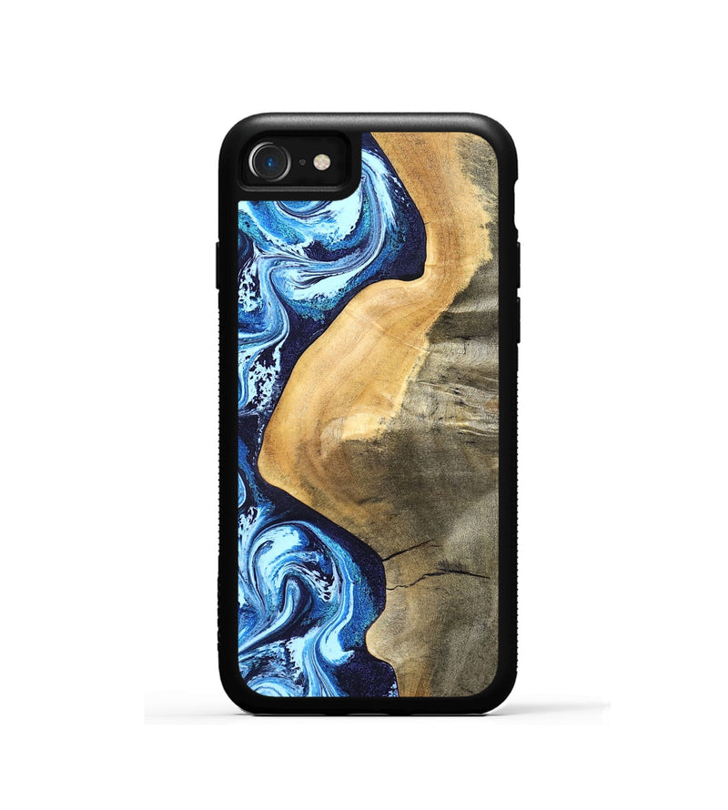 iPhone SE Wood Phone Case - Zakary (Blue, 827568)
