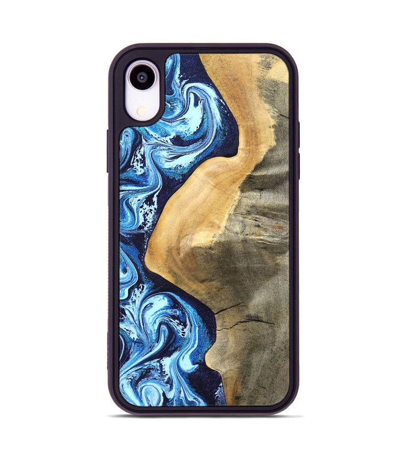 iPhone Xr Wood Phone Case - Zakary (Blue, 827568)