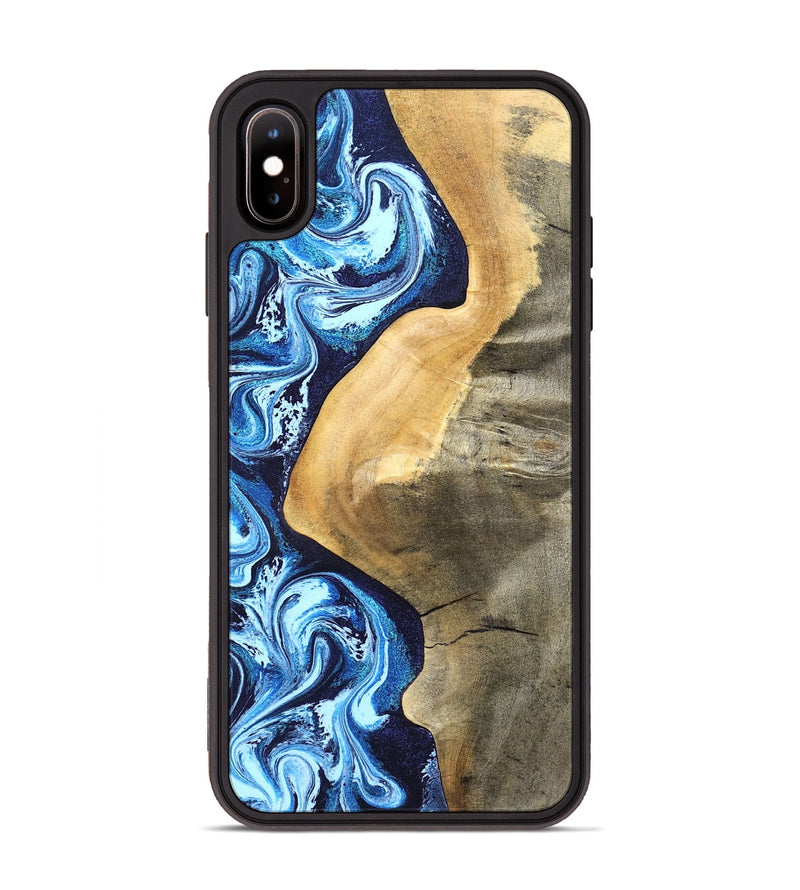 iPhone Xs Max Wood Phone Case - Zakary (Blue, 827568)