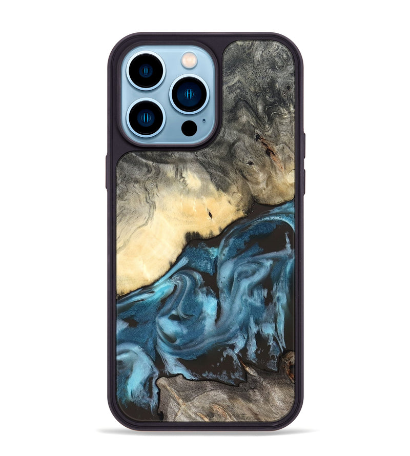 iPhone 14 Pro Max Wood Phone Case - Rodney (Blue, 827569)